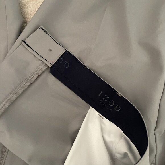 Izod Golf Pants Mens sz 36x30 Gray Flat Front Performance Trousers - Picture 9 of 9
